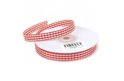 China 100% Polyester Double Faced Ribbon , Smooth Surface Gingham Check Ribbon supplier