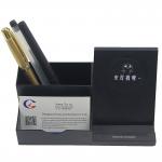ABS Material Leather Pen Holder Custom Logo Ultraportable Nontoxic With LED Lights
