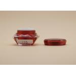 Diamond Cosmetic Cream Containers , Red Color Arcylic Small Cosmetic Pots for sale
