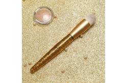 China OEM Short Round Domed Liquid Foundation Makeup Brush With Longer Glitter Handle supplier
