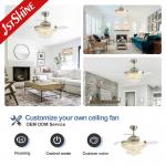 1stshine Fandelier Decorative Retractable Ceiling Fan With LED Lights