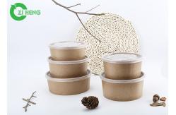 China Disposable Kraft Paper Salad Bowl 500ml Take Away Various Colour Printing Bowl supplier