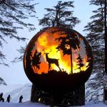 Outdoor Corten Rustic Red 1000mm Steel Fire Bowl Sphere Or Customized for sale