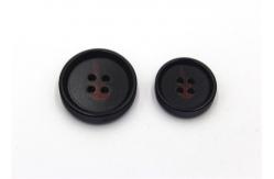 China Large Textured Matt Black Trench Coat Buttons Pattern Design With 4 Holes supplier