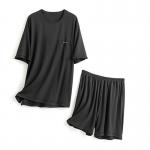 Silk XXL Mens Sleepwear Knitted 114cm Chest Blue Night Suit Loungewear Summer