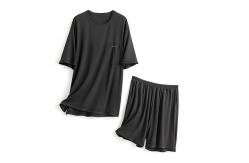 China Silk XXL Mens Sleepwear Knitted 114cm Chest Blue Night Suit Loungewear Summer supplier