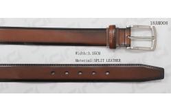China Polished Split Leather Mens Dress Belts Shadow Edges Treatment Available supplier