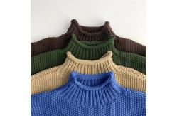 China Custom Baby Turtleneck Sweater Hand Knitted Cotton Pullover Chunky Sweater supplier
