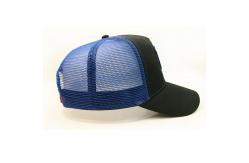 China Customized Blank Woven Patch Trucker Cap 5 Panel Curved Long Bill supplier