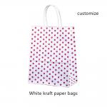 Recyclable 128gsm White Kraft Paper Shopping Bag With Drawstring Handle