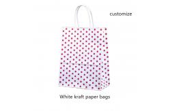China Recyclable 128gsm White Kraft Paper Shopping Bag With Drawstring Handle supplier