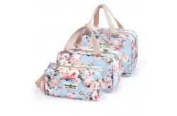 China Flower Design Polyester Cosmetic Makeup Bag Set supplier