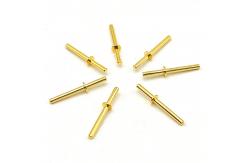 China CNC Lathe Machined Pins Round Copper Contact Pins With Gold Plating Electric Power supplier