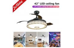 China Ultra Quiet Music Invisible Ceiling Fan Chandelier Remote Control supplier