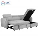 Simple Operation Storage Spare Light Gray Modular Sectional Foldable Pull Out Sofa With Pull Out Bed for sale