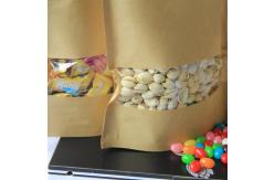 China Stand Up Custom Kraft Paper Bags With Window and Zipper For Candy supplier