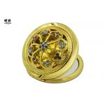 Gold Souvenir Vintage Makeup Compact Mirror For Purse Zinc Alloy Material for sale