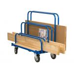 Blue 4 Wheel Board Trolley Material Handling Equipment Fabrication