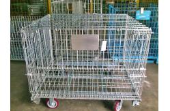 China Zinc Finish Rigid Rolling Wire Mesh Cage With Foot Brakes / Castors supplier