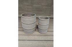 China Waterproof And Fireproof Fiber Clay Planter Round Shape supplier