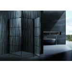 Black Frame Stripes Shower Enclosures With 6mm Tempered Glass For Morden