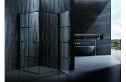 China Black Frame Stripes Shower Enclosures With 6mm Tempered Glass For Morden supplier