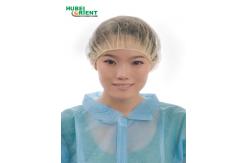 China Disposable Bouffant Cap Breathable Non Woven Head Covers Yellow supplier