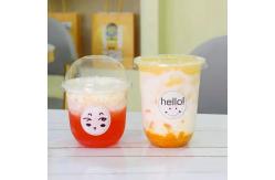 China 360ml Cold Drink Cup With Lid U Shape Plastic Disposable Cups supplier