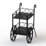 Wine Bottles Cart Food Display Stands With Metal Wire Shelves Two Layers Promotion Wine Cart for sale