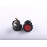 13A125V 10A250V Round Rocker Switch With Led Light , Waterproof 3 Way Rocker Switch