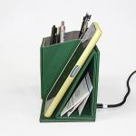 ODM Ultraportable Leather Pencil Holder , Dustproof Wireless Charging Desk Organizer