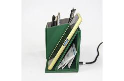 China ODM Ultraportable Leather Pencil Holder , Dustproof Wireless Charging Desk Organizer supplier