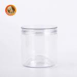 Transparent Round Pet Plastic Food Jars With Lid for sale