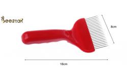 China Red Thick Handle Honey Uncapping Tools Hive Tools Beekeeping Uncapping Fork supplier