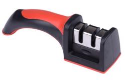 China Red ABS Two Step Knife Sharpener With Tungsten Steel For Metal Knife supplier