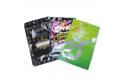 China Customizable Mylar Bag With Display Window Black Pouch Food Bag supplier