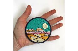 China Round Shape Clothing Embroidery Patches Custom Fashion 3d Embroidered Patches supplier