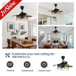 1stshine Black Traditional PC Hidden Blades Ceiling Fan with Remote 2- Lighting Solutions