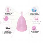 China Factory Custom FDA  100% Medical Silicone Eco Friendly Menstrual Cup