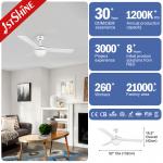 DCF-W986 MDF Blade 35W 5 Speeds Remote Control Ceiling Fan With Light