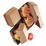Kraft Paper Hamburger Box with Custom Logo and Biodegradable Packaging