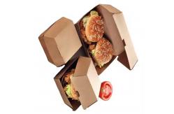 China Kraft Paper Hamburger Box with Custom Logo and Biodegradable Packaging supplier