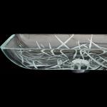 CNC Engraving Bathroom Wash Basins Rectangular Counter Top Scratch Resistant Super Clear
