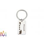 OEM ODM Thanksgiving Day Gift Bear Family Engraved Metal Keychains for sale