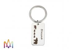 China OEM ODM Thanksgiving Day Gift Bear Family Engraved Metal Keychains supplier