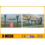 High Security 3D V Mesh Metal Mesh Fencing Green Powder Coated For Airport Fields for sale