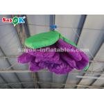 Purple 2m Inflatable Lighting Decoration Hanging Rose Flower For Lobby Stage Decor for sale