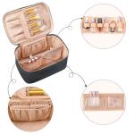 Ladies portable cosmeticbags waterproof  double-layer zipper travel cosmetic bag with handle