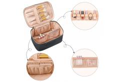 China Ladies portable cosmeticbags waterproof  double-layer zipper travel cosmetic bag with handle supplier