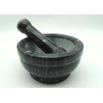 Black Stone Mortar And Pestle , Marble Mortar And Pestle Set Round Shape for sale